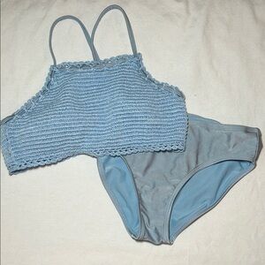 Chelsea & Violet Light Blue Crochet Detail Set